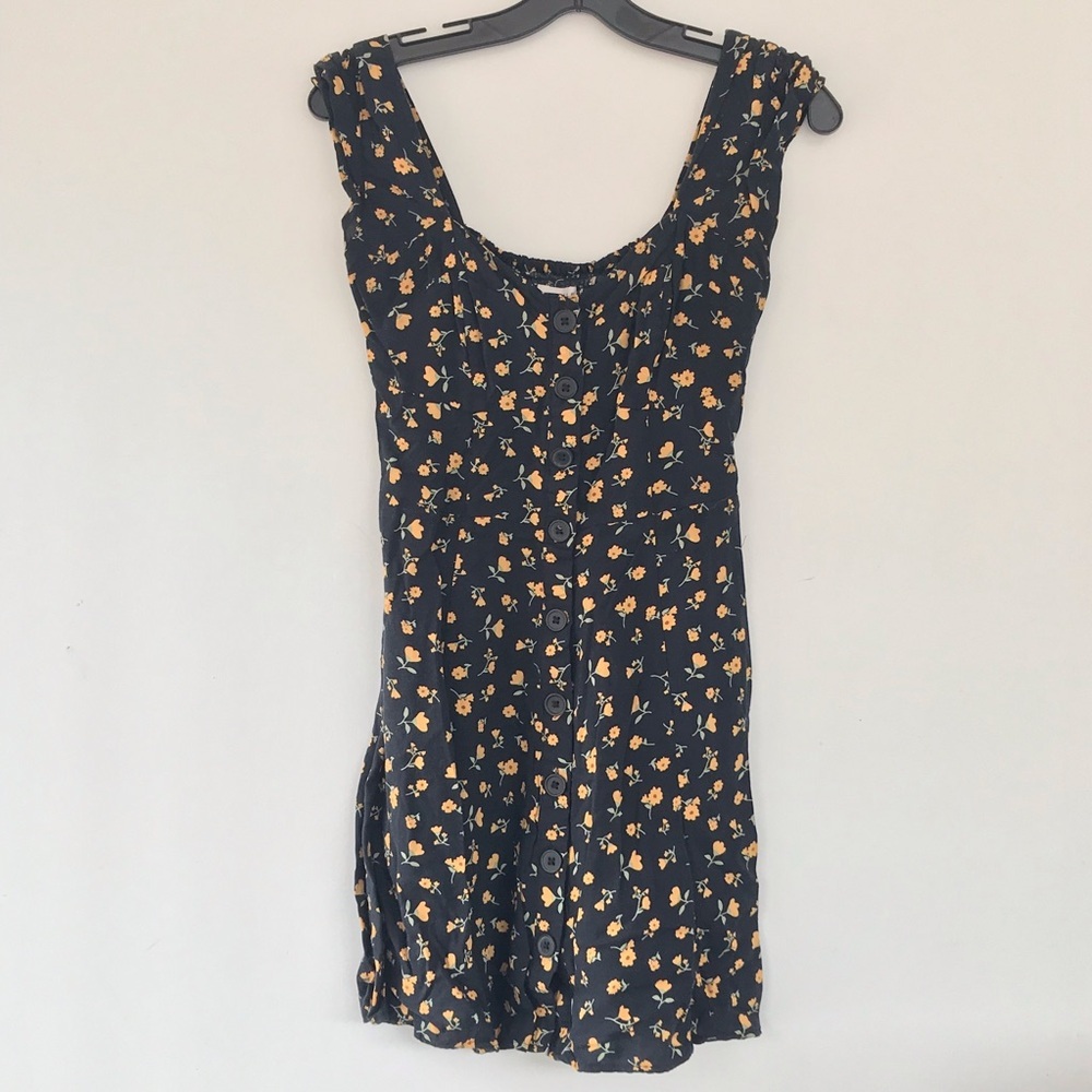 Dark Academia Romantic Floral Button Down Mini Dress size Small - Picture 8 of 8